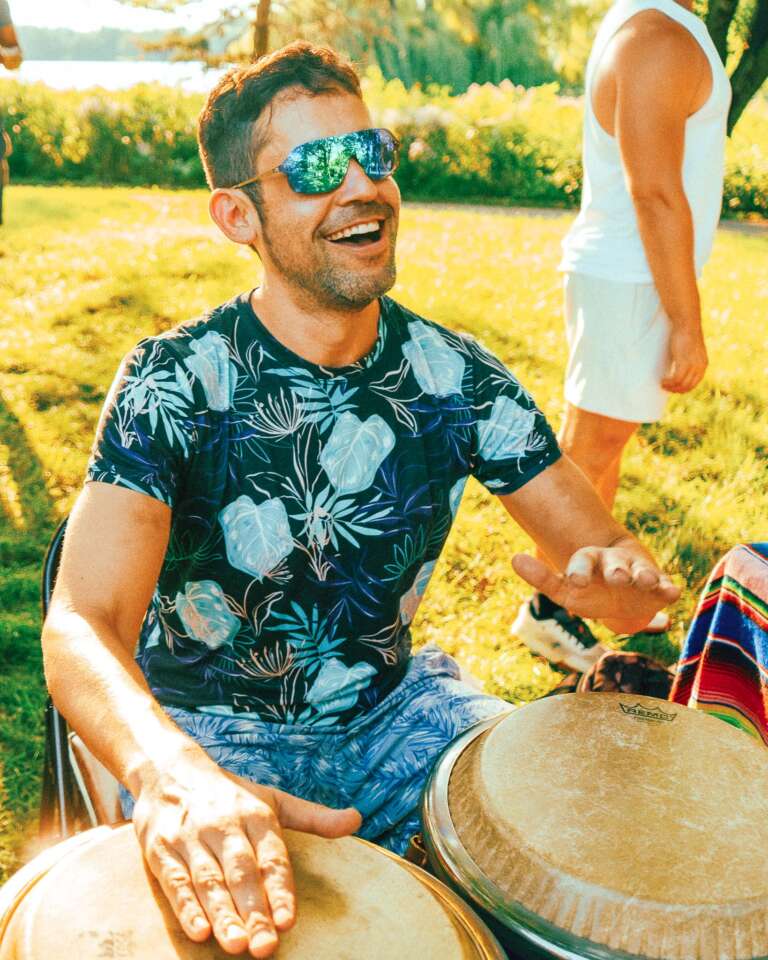 Salsa Brava - Jesse Marks DJ-ing outdoor party