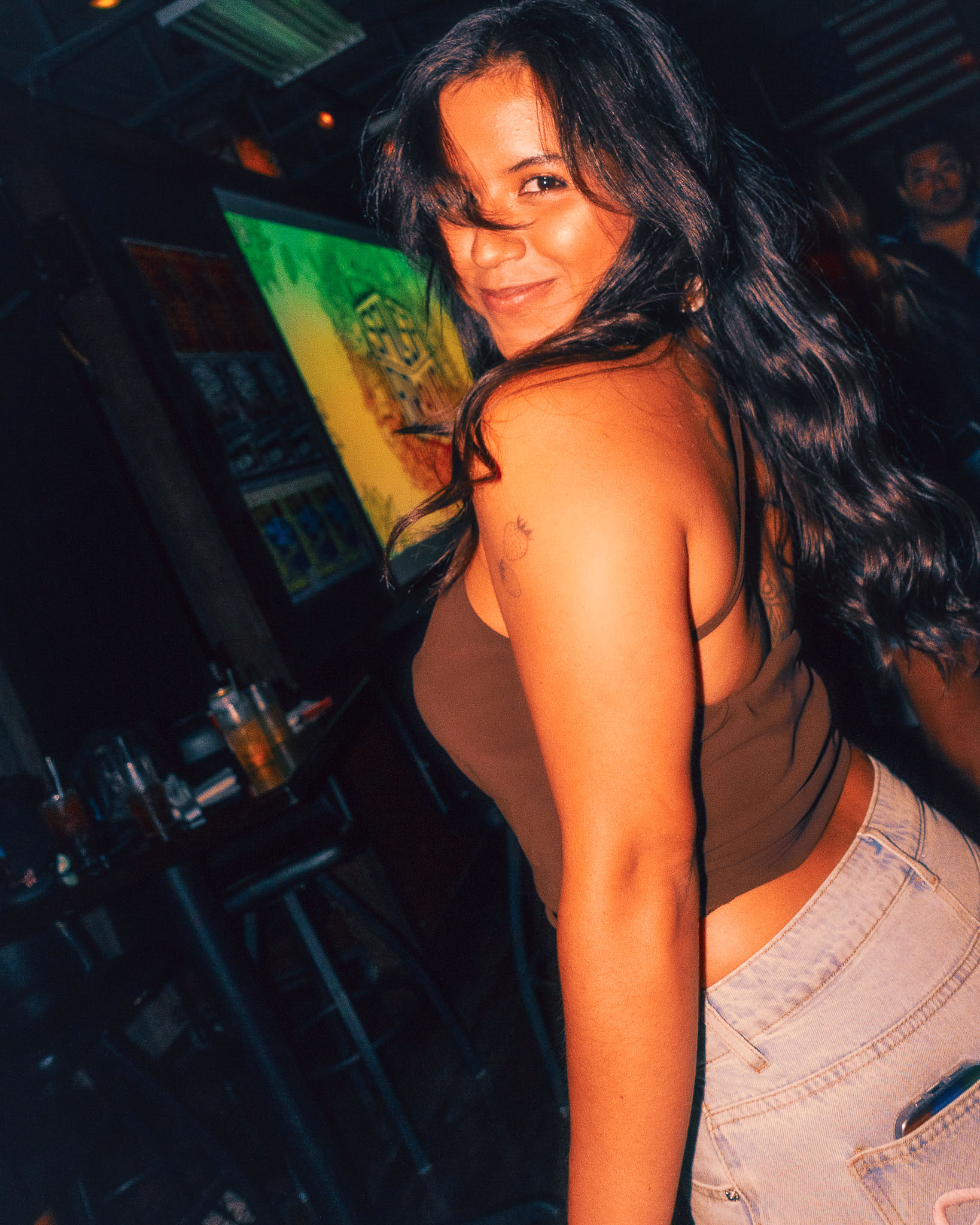 Salsa Brava Beautiful woman dancing and smiling
